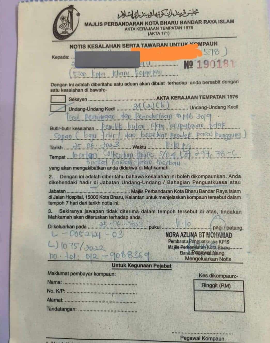 Hanya di Kelantan. Kerana berseluar pendek, wanita bukan Islam disaman. Wanita bukan beragama Islam itu didenda di Kelantan oleh Majlis Perbandaran Kota Bharu (MPKB) kerana memakai seluar pendek paras lutut di tempat awam.