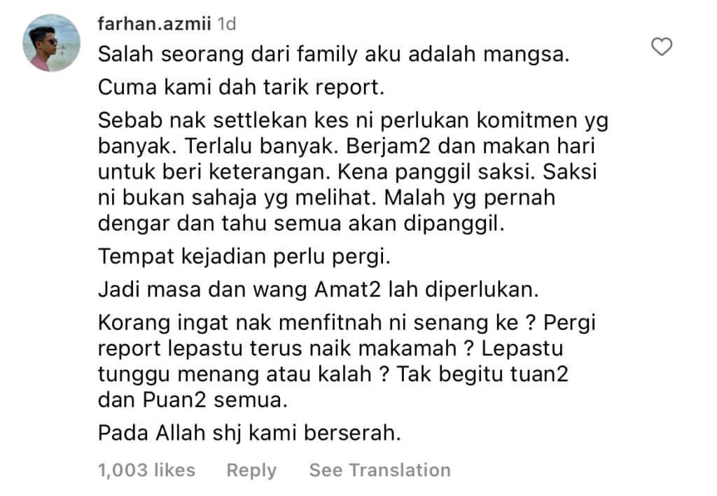 Mangsa amang seksual PU Azman tarik laporan kes sebab tak tahan berhabis banyak duit dan masa. Perbicaraan berkenaan kes amang seksual yang melibatkan Pencetus Ummah (PU) Azman telah pun memasuki hari keempat.