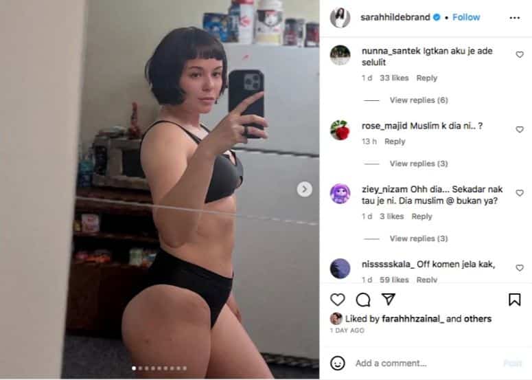 Sarah Hildebrand tayang body hanya bercoli dan seluar dalam, netizen tak bagi chance. Bukan lagi anak seni yang mencari makan dalam industri hiburan tempatan bahkan sudah berhijrah ke Amerika Syarikat (AS), pelakon berdarah Inggeris, Sarah Hildebrand tetap dalam radar netizen.