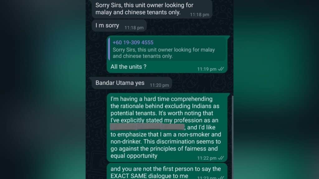 Sebulan cari rumah sewa, semua ditolak hanya sebab aku seorang...Seorang lelaki berbangsa India berang selepas beberapa percubaan untuk menyewa rumah gagal gara-gara sikap penyewa yang didakwa memainkan sentimen perkauman sehingga tidak berlaku adil.Dalam satu hantaran di Twitter miliknya, lelaki itu buntu kerana sudah lebih sebulan mencari rumah baharu untuk disewa, namun semuanya ditolak hanya kerana berbeza bangsa.