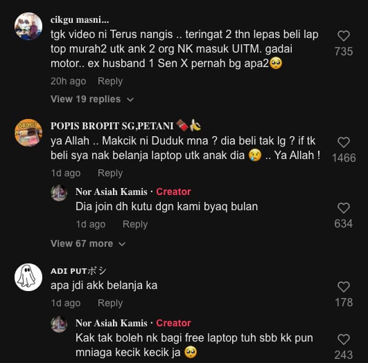 Mahu belikan anak laptop, sanggup ibu ini jual gelang, ramai sebak harap anaknya rajin belajar.Sudah mencari buat seseorang ibu untuk melakukan apa sahaja demi memudahkan anak-anaknya. Malah, terdapat individu yang turut sanggup menggadaikan harta demi memudahkan anak dalam menyambung pelajaran.