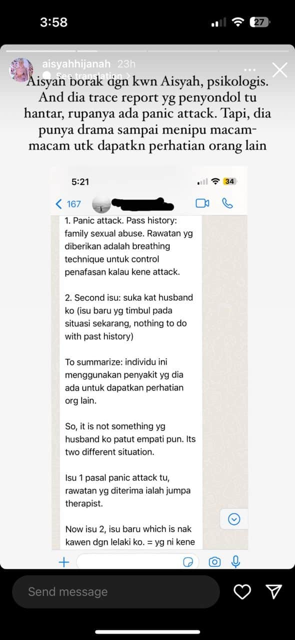 Didakwa diganggu 'staff' sendiri, Aisyah dedah Alif Teega terkena penyakit ain