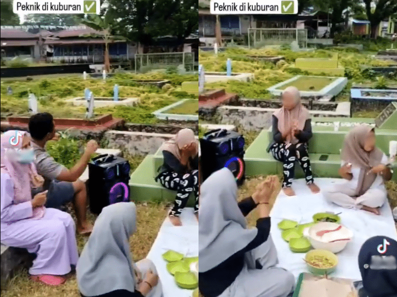 Netizen kritik individu tiada adab berkelah tepi kubur