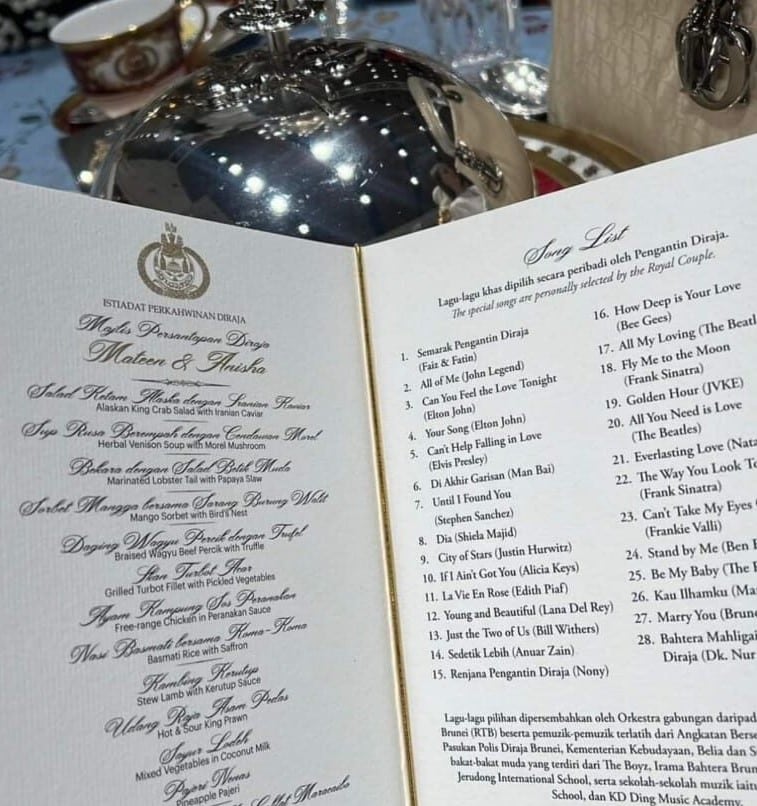 Ternganga tengok lagu dan menu pilihan majlis santapan pengantin diraja Putera Mateen, buat ramai sing along