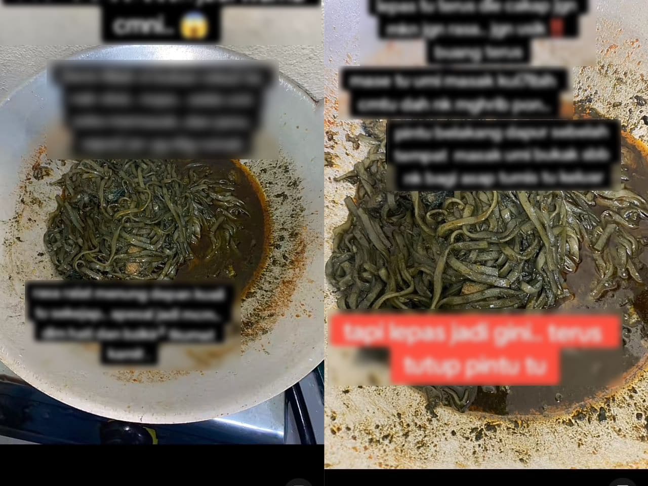  Masak ketika maghrib dengan pintu terbuka, ibu husnudzon kuetiau goreng tiba - tiba 'menghitam'