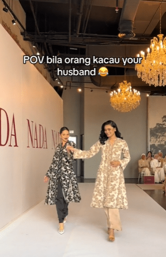 Model 'prank' Ain Edruce bagi bunga pada suami, reaksi spontan bangkit dari kerusi tidak disangka