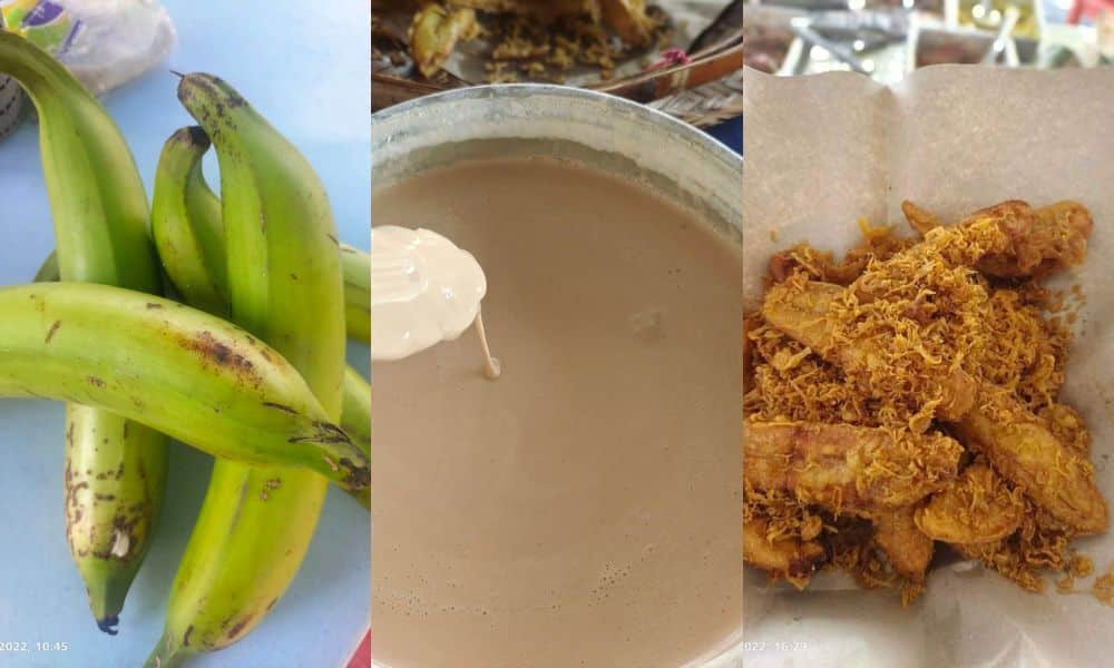 Pakai bahan ini untuk bancuhan pisang goreng rangup berjam - jam walaupun sudah sejuk