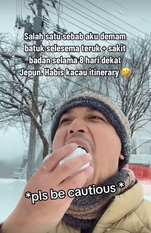 'Patut letaklah sirap, susu, kacang, cendol' - Sanggup makan salji demi content