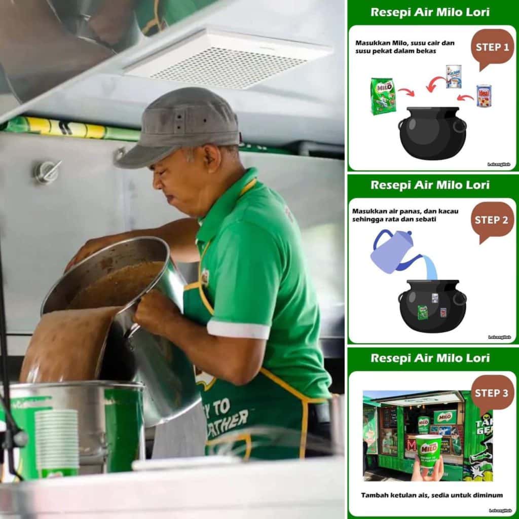 Sebiji rasa dari lori, individu ini kongsi resipi lengkap bancuh air milo pekat