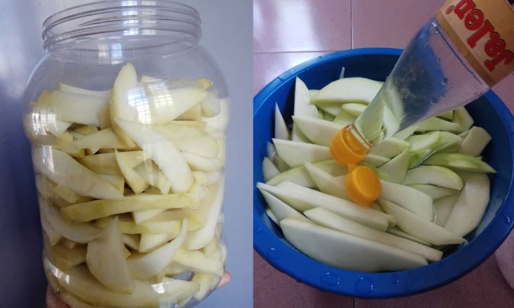 Buat sendiri jeruk mangga rangup tanpa bahan pengawet, barulah tak sakit tekak