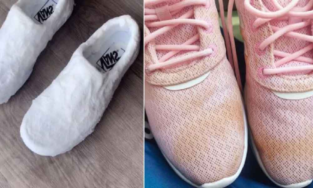 Kasut putih tapi kuning lepas dicuci, ikut je 'step' ini, guna tisu je!