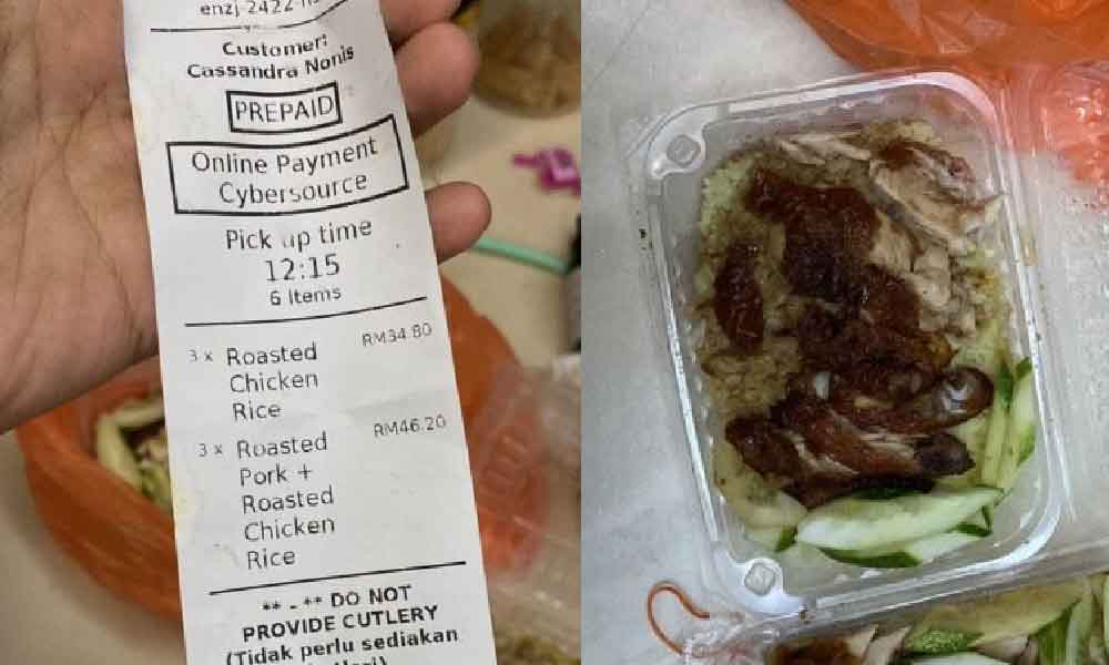 'Order mee tarik, dapat nasi babi' Rider tersalah hantar makanan tak halal