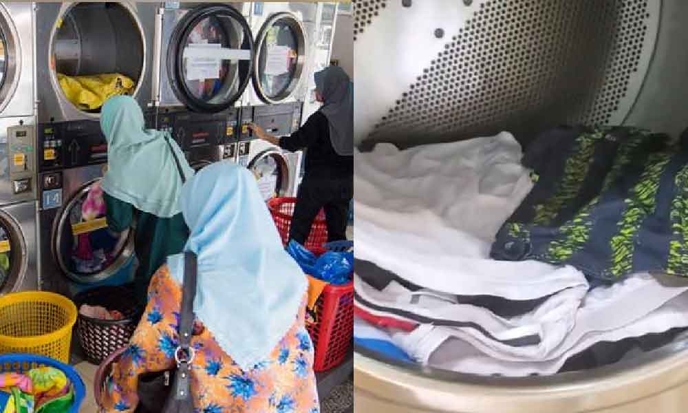 Sebab tu baju lambat kering, rupanya ramai tak reti guna mesin dobi layan diri
