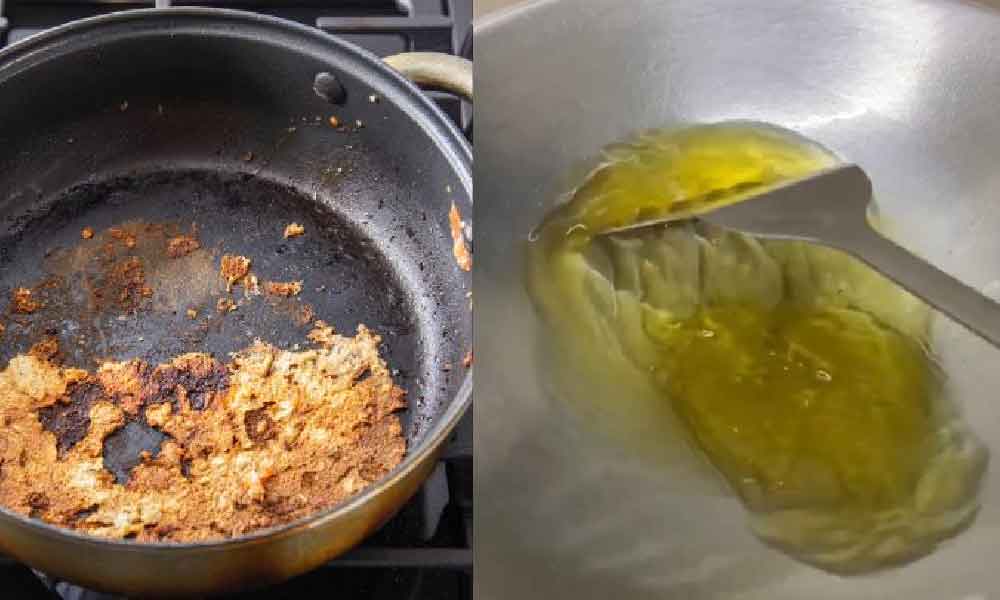 'Garu' kuali sebelum mula menggoreng, pasti sisa makanan tak melekat di kuali selepas masak