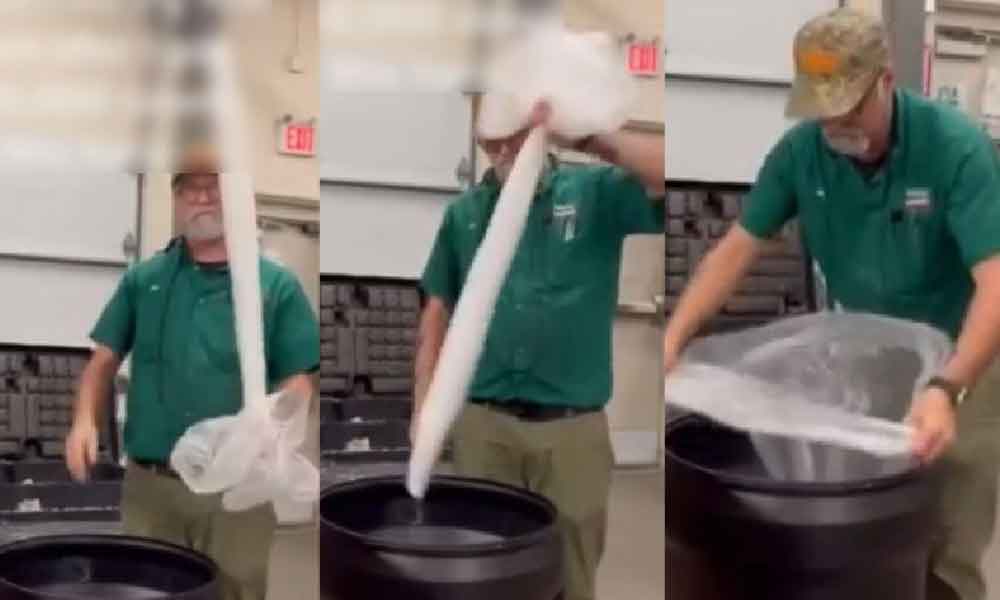 Pasang plastik tong sampah pun kena ada ilmu, lelaki ini tunjuk cara paling cepat