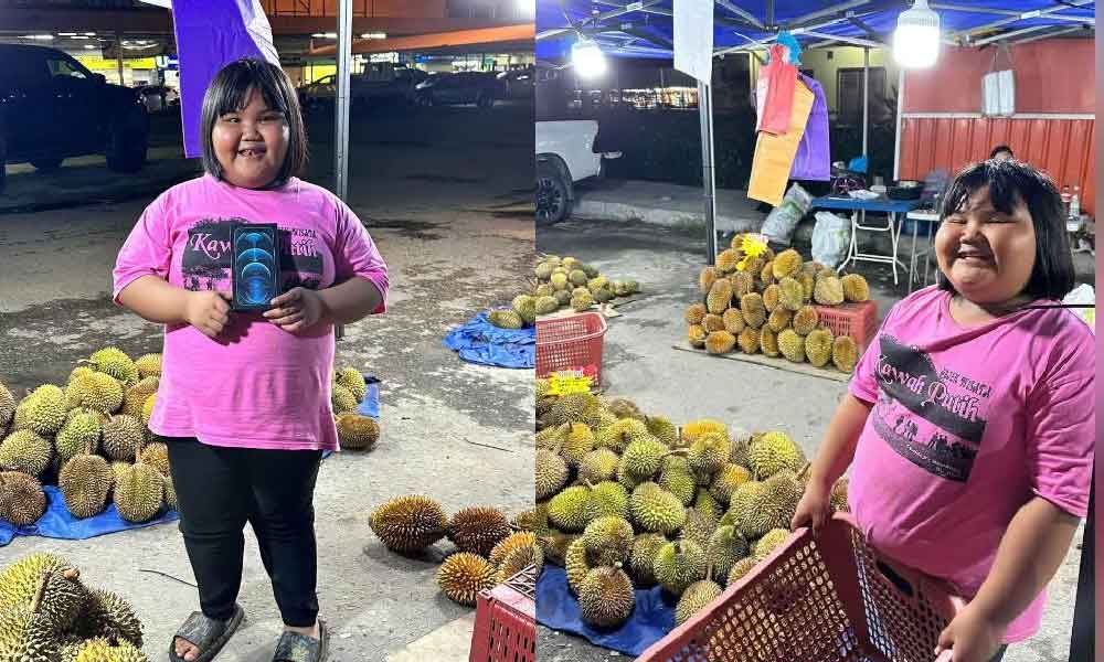Usaha tak khianati hasil, budak 10 tahun beli iPhone hasil upah jaga kedai durian