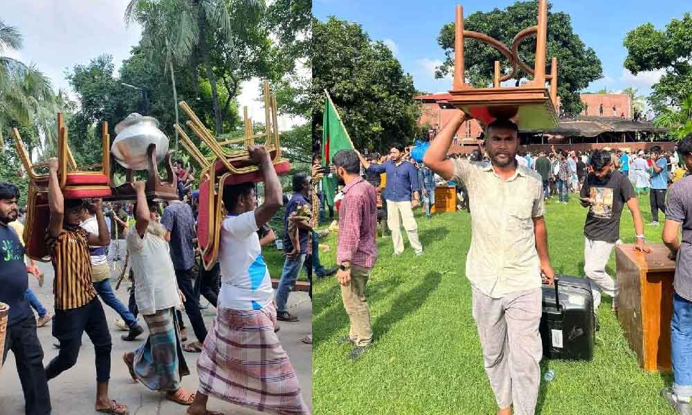 Tak puas hati PM Bangladesh lari tinggalkan negara, rakyat 'rembat' barangan peribadi PM