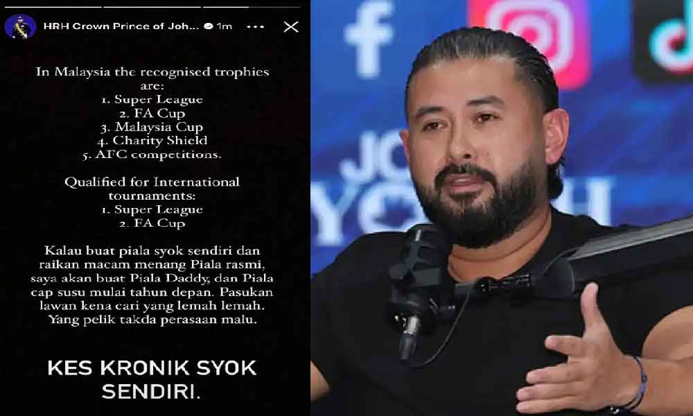 'Buat Piala syok sendiri, rai macam menang Piala rasmi' sindir TMJ