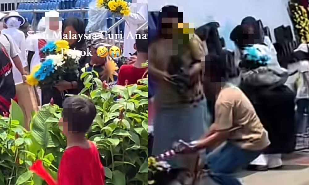 Kantoi!! Rakyat Malaysia serbu pentas utama Merdeka ‘curi’ bunga hiasan di Putrajaya