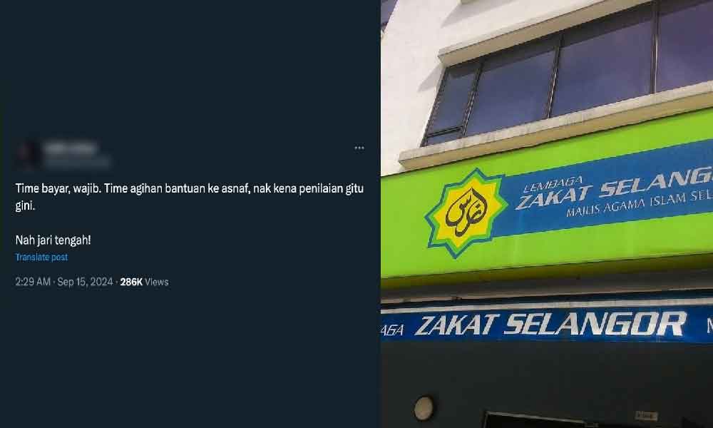 'Time bayar wajib, time agihan bantuan..Nah jari tengah!' Sekali jawapan Lembaga Zakat Selangor buat netizen puas hati