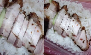 Beli nasi ayam untuk anak, yang sampai nasi babi panggang!